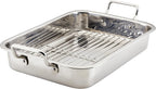 Farberware Classic Traditions Stainless Steel Roaster/Roasting Pan with Rack, 17 Inch x 12.25 Inch