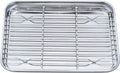 TeamFar Toaster Oven Pan Tray with Cooling Rack, Stainless Steel Toaster Ovenware Pan, Compact 8''x10''x1'', Healthy & Non Toxic, Rust Free & Easy Clean - Dishwasher Safe