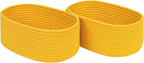 CubesLand Cube Shelf Closet Storage Baskets Bins Set 2,Woven Basket for Organizing/Storage,Long-lasting &Skin-friendly Toy Storage Basket Bin,Stylish Room Decor Basket,Yellow Cotton Rope Basket