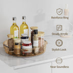 LAMU 3 Pack Lazy Susan Organizer Turntable for Cabinet, Condiment Organizer for Kitchen Pantry Organizers and Storage, Table Top, Fridge, Countertop, Spice Organization, 12'' 10.6'' 9.25'', Amber