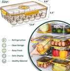 CottonColors Egg Holder for Fridge - 24 Egg Plastic Organizer with Lids (2 pack)