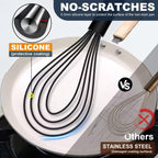 Flat Whisk, EDDEAS Silicone Gravy Whisk for Cooking, Beating, Stirring Gravy and Eggs