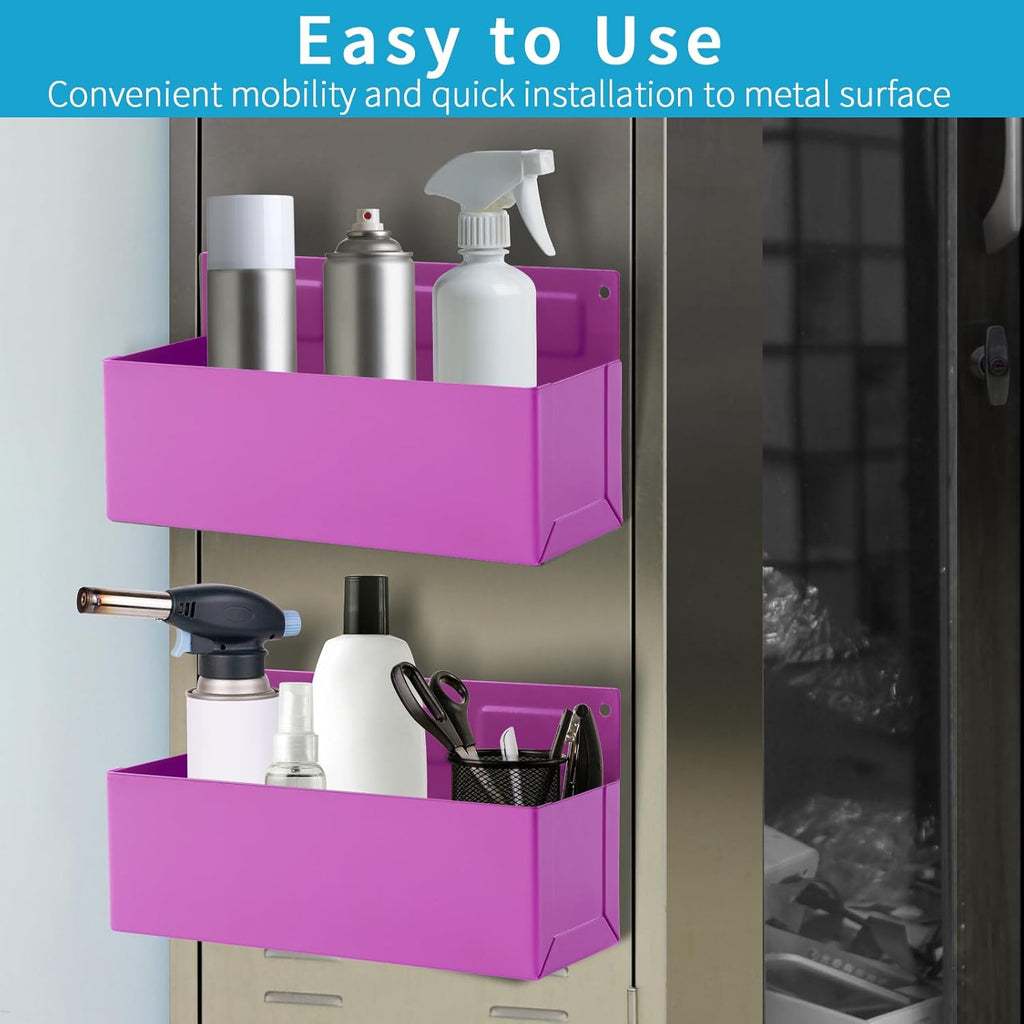 Magnetic Aerosol Spray Can Holder, Magnet Toolbox Bottle Holder, Tool Box Storage Rack for Garage and Home, Craft Workspace, Mechanic Paint Bottle Can Organizer, Pink, 3"x8.3"