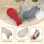 uxcell 1 Set Silicone Spoon Rest for Stove Top, Silicone Spoon Holder for Cooking Spatula, Ladle, Brush Khaki/Grey