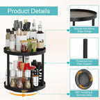 Giikin 2 Tier Lazy Susan Organizer, Two Tier Lazy Susan Turntable for Kitchen Countertop Spice Rack Organizer (Grey, 9.8" x 9.8" x 8.8")