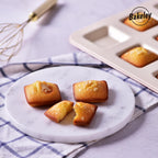Financier Cake Pan, 9-Cavity Non-Stick Square Muffin Pan Biscuits Cookies Bakeware for Oven Baking (Champagne Gold)