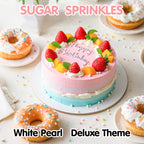 Edible White Pearl Sprinkles for Cake Decorating,Edible Pearl Sugar Mix Size 130g/4.58oz,Baking Candy Decorations,Cupcake Toppers,Cookie Donuts Ice Cream Dessert Decorating,Wedding Birthday Party Valentines Christmas Supplies