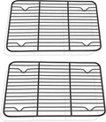 P&P CHEF Cooling Baking Rack Pack of 2, Stainless Steel Cooling Racks for Cooking Baking Roasting Grilling Drying, Dense Wires & Smooth Edge, Easy to clean, Black, 9.7" x 7.3"