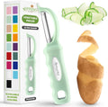 Spring Chef Premium Swivel Vegetable Peeler, Comfortable Handle and Ultra Sharp Stainless Steel Blades - Perfect Kitchen Peeler For Veggie, Fruit, Potato, Carrot, Apple - Pistachio