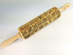 AFRICA Embossing Rolling Pin Dogh Roller with Tribal Pattern for Embossed Cookies and Pottery by Algis Crafts