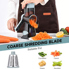 Rotary Cheese Grater Hand Crank Cheese Shredder Vegetable Mandoline Slicer for Kitchen 3 in 1 Changeable Blades for Cheese Potato Nuts Chocolate Ice(GreyBlue)