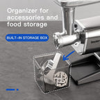 Electric Meat Grinder,3000 Max Heavy Duty Stainless Steel Meat Mincer with 2 Blades,3 Grinding Plates,Sausage Stuffer Tubes & Kubbe Kit for Home & Kitchen Using