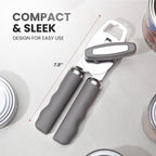 Zulay Kitchen Heavy Duty Stainless Steel Can Opener Manual with Bottle Opener - Rust Proof Manual Can Opener With Turn Knob & Comfy Soft Grip Handles - Light Gray