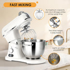 ZACME 8.4QT Commercial Stand Mixer 800W with NSF Certified and Aluminum Die Casting, Mixers Kitchen Electric Stand Mixer with Stainless Steel 8L Bowl, Dough Hook, Whisk and Beater, Porcelain