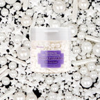 White Pearl Star Rods Sprinkles, Edible Pearls Sugar, 130g/4.58oz, White Sprinkles for Cupcake Decorating, Cupcake Toppers, Cake Decorations