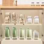 2 Large 1 Small Plate Organizers Holders Upright Cabinet Dish Drying Racks Metal Plate Dish Organizers Racks Stands for Countertop and Cupboard White