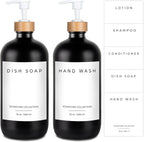 Emerson Glass Soap Dispenser Set - Kitchen & Bathroom, 16 Oz, 2 Pack