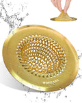 Gold Sink Strainer, Reversible Mesh Sink Strainer with 304 Stainless Steel, Revolutionary Anti-Rust Kitchen Sink Drain Strainer Food Catcher for Garbage Disposal Without Clogging