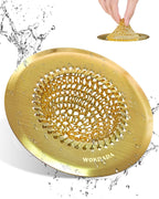 Gold Sink Strainer, Reversible Mesh Sink Strainer with 304 Stainless Steel, Revolutionary Anti-Rust Kitchen Sink Drain Strainer Food Catcher for Garbage Disposal Without Clogging