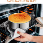 7 Inch Round Cake Pans, Removable Bottom & Easy Releasing, 304 Stainless Steel Cake Pan, Non-Toxic & Healthy Cake Baking Cheesecake Pan, Leakproof & Nonstick