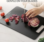 Cutting Boards for Kitchen [Set of 2], Wood Fiber Composite Cutting Board, Dishwasher Safe, Non Slip Non Toxic Chopping Board for Meat Vegetables Fruit Cheese - Black