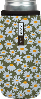 Sok It CanSok Sleeve for Beer & Soda Insulated Neoprene Cover (Chamomile China, 12oz Slim Can Sleeve)