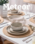 Famiware Meteor Plates and Bowls Sets for 4, 12 Pieces Dinnerware Sets, Microwave and Dishwasher Safe Dishes Set, Matcha Green