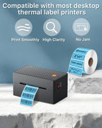 iEager 2x1 Inch Thermal Labels, Blue Rectangle Thermal Printer Stickers, Durable Shipping Label Printer Sticker for Barcode, Name, Address, 1000 Labels/Roll