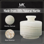 Marble Salt Cellar 3 Inch White Onyx Salt Holder With Lid for Spice Jar & Stone Salt Container, Modern Sugar Bowl