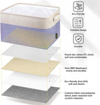 BALEINE 4 Pack Fabric Storage Bins for Shelves, Linen Storage Baskets for Organizing, Decorative Closet Bins for Clothes, Home (Lavender, 12"x8"x8")