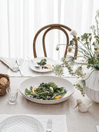 LE TAUCI Serving Bowls, Large Oval Platters for Entertaining, Ceramic Serving Tray for Dinner, Pasta, Salad, Dessert, Turkey, Fish, Fruit, Bread - 45oz/74oz, 11.8"/13.7", Set of 2, Arctic White
