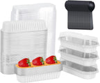 LNYZQUS Mini Loaf Pans with Lids 100 Pack, 6.8oz Mini Cake Pans Rectangle Aluminum Foil Baking Tins Containers,Disposable Small Cake Baking Pan Cupcake Baking Cups Muffin Tins-White