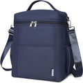 NOL Natural Organic Lifestyle Insulated Lunch Bags for Women Cooler Bag Lightweight Nylon Waterproof Lunch Box For Work (Navy blue, Large)