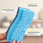 AIDEA Sponges Kitchen, Non-Scratch Scrub Sponge, 12Count, Sponges for Non-Stick Cookware, Kitchen Sponge for Dishes, Cleans Fast Without Scratching, Cleaning Power for Kitchen, Bathroom, Household