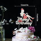 LINGTEER Happy Birthday Crown Queen Lady Rhinestone Cake Topper - Cheers to Makeup Spa Birthday Party Cake Centerpieces Decorations Gift Sign - Red.