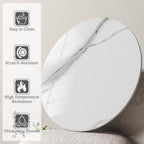 23.6" Lazy Susan for Table Top Sintered Stone Rotating Serving Tray for Dining Table, Kitchen Lazy Susan Organizer Spinning Rotating Food Server Party Centerpieces