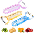 Trez Treamer 3-Pack Vegetable Peelers for Kitchen,Safe Veggie Peeler Set for Potato Apple Carrot Fruit Zucchini Cucumber Peeler Sharp Potatoes Peelers Bulk with Non-Slip Handle (3, Pink/Blue/Yellow)