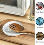 LAUCHUH Spoon Rest for Stove Top, Ceramic Spoon Holder Large Spault Rest for Kitchen Counter Coffee Spoon Holder Cooking Utensil Rest Modern Farmhouse Kitchen Décor for Christmas, Cream, 5 Inch