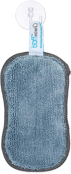 Microfiber Wholesale Sponge for Kitchen (6 Pack) - Suction Cup Hook Included, Reusable, Washable Dish Sponges with Scrubber, Refills, Scrubbing Side, Non-Scratching, Multi-Purpose, Scouring