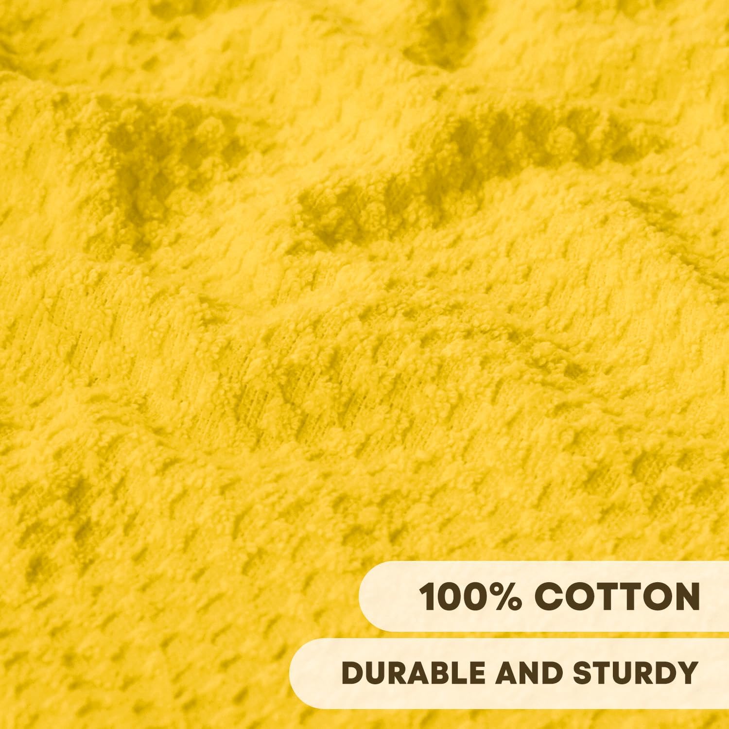 Artoid Mode Ring Spun Cotton Yellow Kitchen Dish Towels, 15x25 Inch Ultra Soft Absorbent Quick Drying Household Cleaning Tea Towels Bar Towels Set of 4