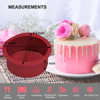 Nalchios 4 Inch Silicone Round Cake Pans Set of 4, Non-stick Easy Releasing Mini Cake & Pizza Pans, Flexible BPA Free Silicone Baking Mold for Layer, Mini & Cheese Cake