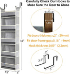 2 Pack Over The Door Hanging Organizer 5-Shelves and 10 Side Pockets, Over The Door Storage for Bathroom and Bedroom, Back of Door Organizers for Baby Products and Kid's Toys(13"x5"x44" Grey)