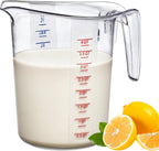 Amazing Abby - Melissa - 128-Ounce Plastic Measuring Pitcher (1-Pack), 16-Cup (4-Quart) Food-Grade Measuring Jug, Unbreakable, Stackable, Dishwasher-Safe, Great for Oil, Vinegar, Flour, and More