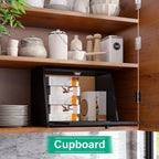 Large Bread Box for Kitchen Counter, Black Bamboo Bread Storage Container with Wavy Arcylic Transparent Door, Bamboo Wooden Farmhouse Bread Box for Your House