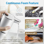 Automatic Foaming Soap Dispenser,4-Level Adjustable Foam, Wall Mount, USB Rechargeable,12.8oz/ 380ml,Touchless Hand & Dish Soap Dispenser for Bathroom, Kitchen,Hotel, Restaurant