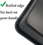 Small Baking Pans 11x9 Inch 2Pcs Mini Cookie Sheets Toaster Oven Tray Nonstick Thicken Brushed Carbon Steel No Warp Magnetic 1 to 2 Person Bakeware by HYTK