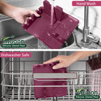 AUOON Spoon Holder for Stove - Silicone Spoon and Lid Rest with Drip Pad Kitchen Utensil Rest for Spoons, Ladles, Spatulas, Tongs & More (Cherry, Large)