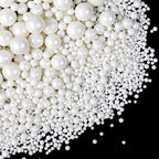 Edible White Pearl Sugar Sprinkles for Cake Decorating, Candy Pearls Cupcake Toppers, 150g/5.29oz, Mix Sprinkles, Baking Cake Decorations, Easter, Wedding Party Chirstmas Supplies