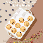 Silicone Muffin Pans for Baking 2 Pack, 2.6 Inch with Metal Reinforced Frame, Regular Size Nonstick Cupcake Pan 12 Cups for Baking Homemade Muffins, Dishwasher Safe BPA Free-Grey