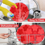 2Pcs Silicone Air Fryer Muffin Pan for Baking with Star Shape, 5 Cups Silicone Cupcake Pans Non Stick Egg Bites Mold, Muffin Tins for Oven Instant Pot Toaster Dishwasher